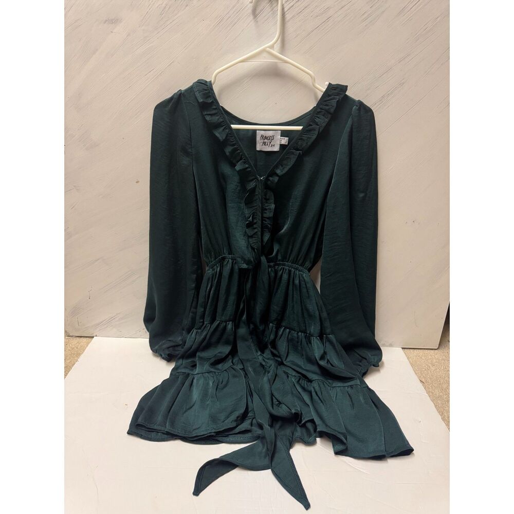 Princess Polly Emerald Green Tie Waist Dress Size US 0 / AU 4